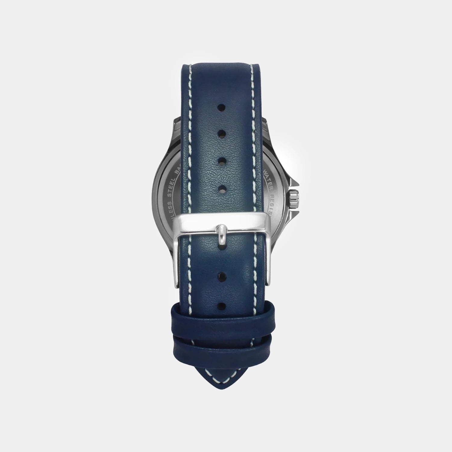 Men Quartz Silver Dial Analog Leather Watch TW055HG00