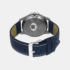 Men Quartz Silver Dial Analog Leather Watch TW055HG00