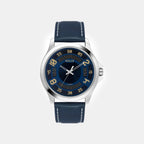 Men Quartz Blue Dial Analog Leather Watch TW055HG01