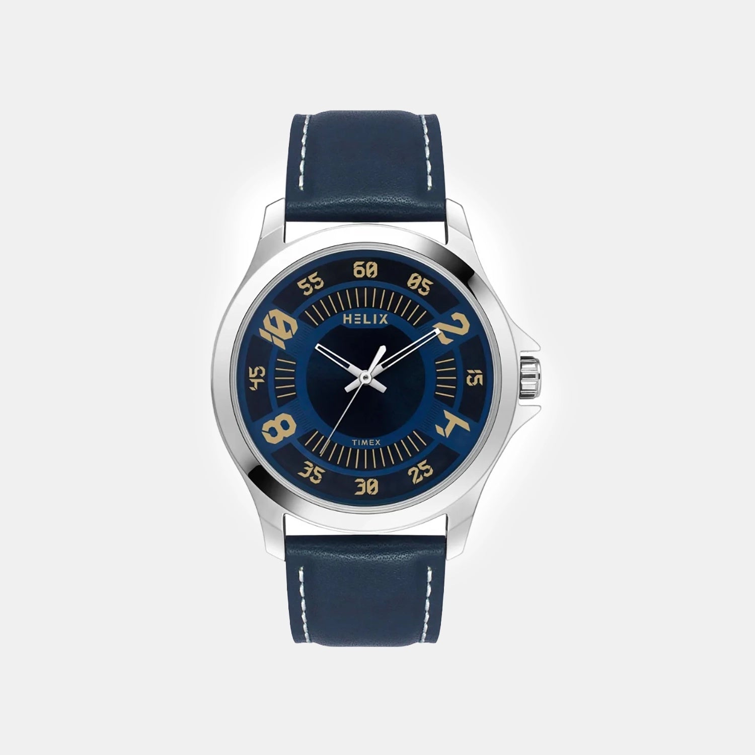 Men Quartz Blue Dial Analog Leather Watch TW055HG01