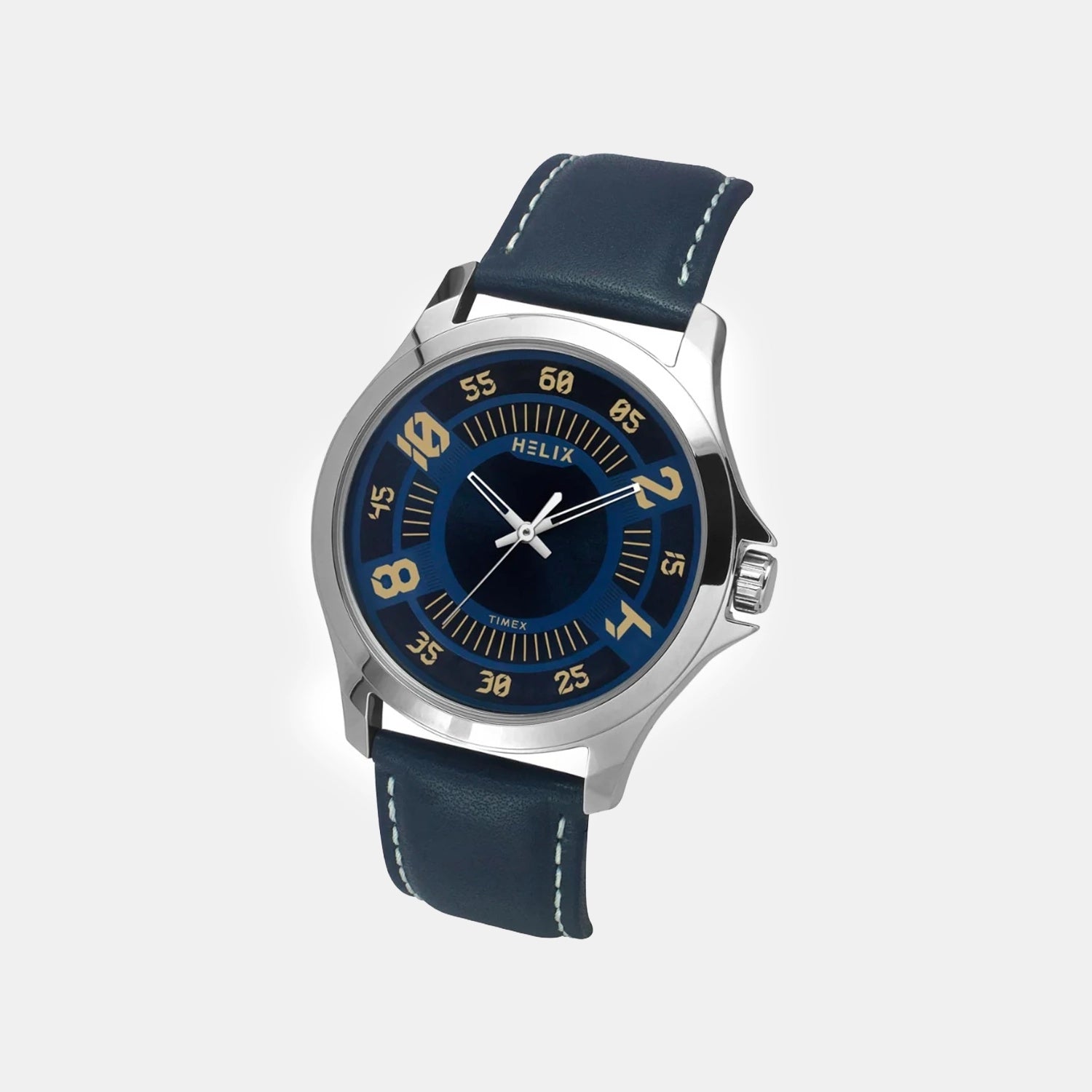 Men Quartz Blue Dial Analog Leather Watch TW055HG01