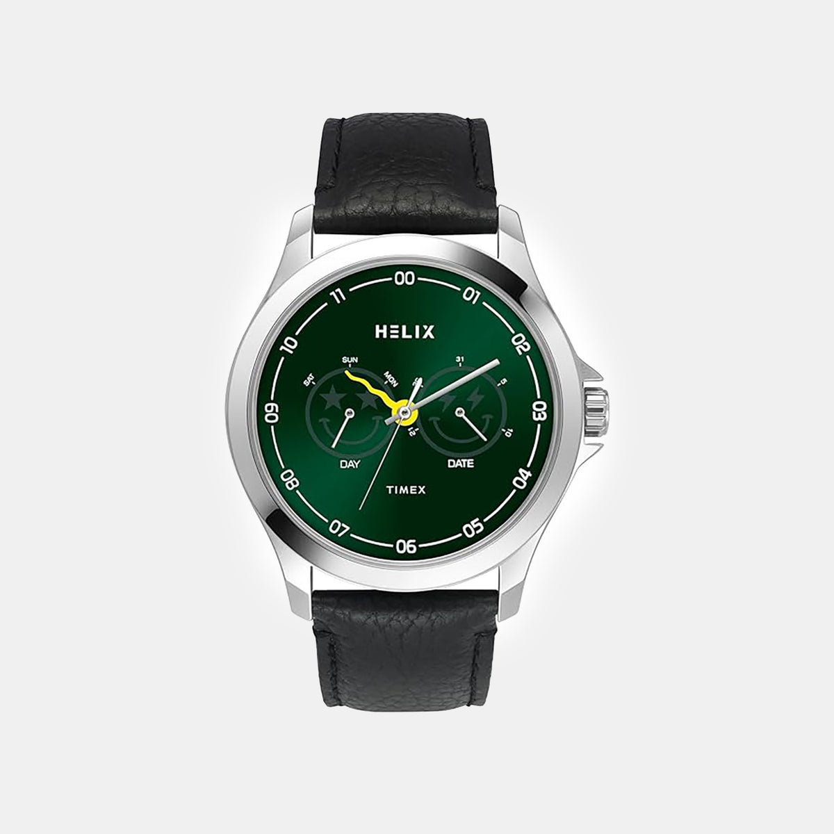Men Quartz Green Dial Analog Leather Watch TW055HG03