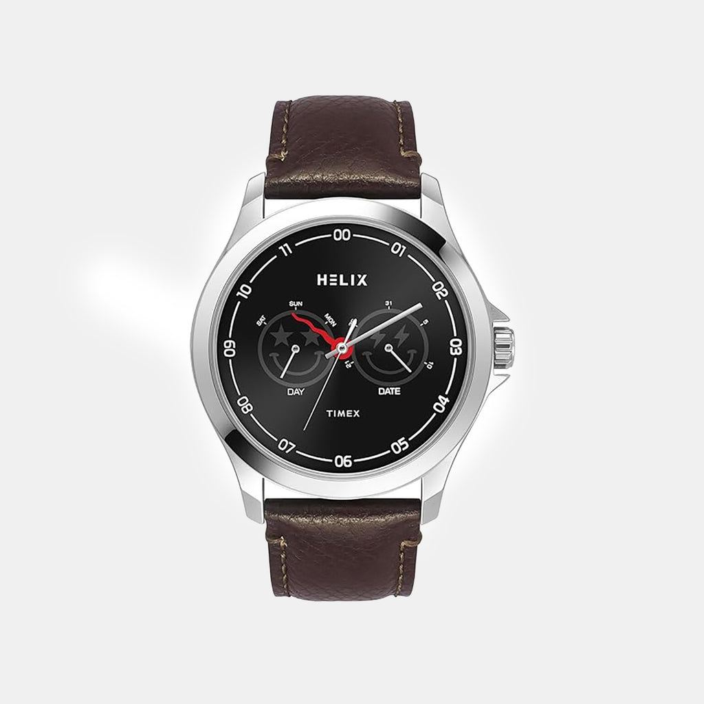 Men Quartz Black Dial Analog Leather Watch TW055HG04