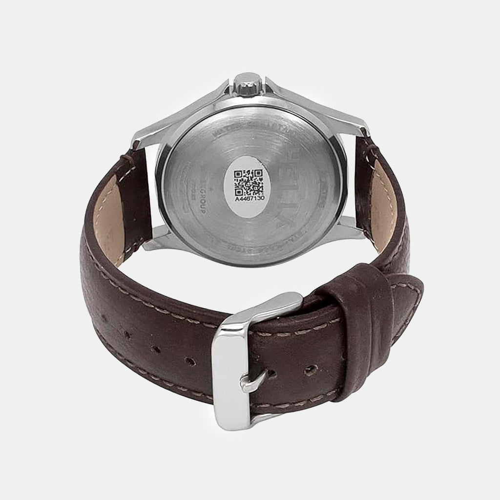 Men Quartz Black Dial Analog Leather Watch TW055HG04