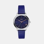 Women Quartz Blue Dial Analog Leather Watch TW055HL00