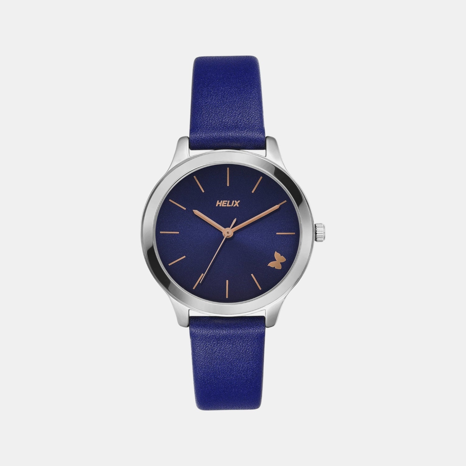 Women Quartz Blue Dial Analog Leather Watch TW055HL00