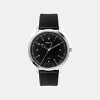 Men Quartz Black Dial Analog Leather Watch TW056HG00