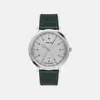 Men Quartz Silver Dial Analog Leather Watch TW056HG01
