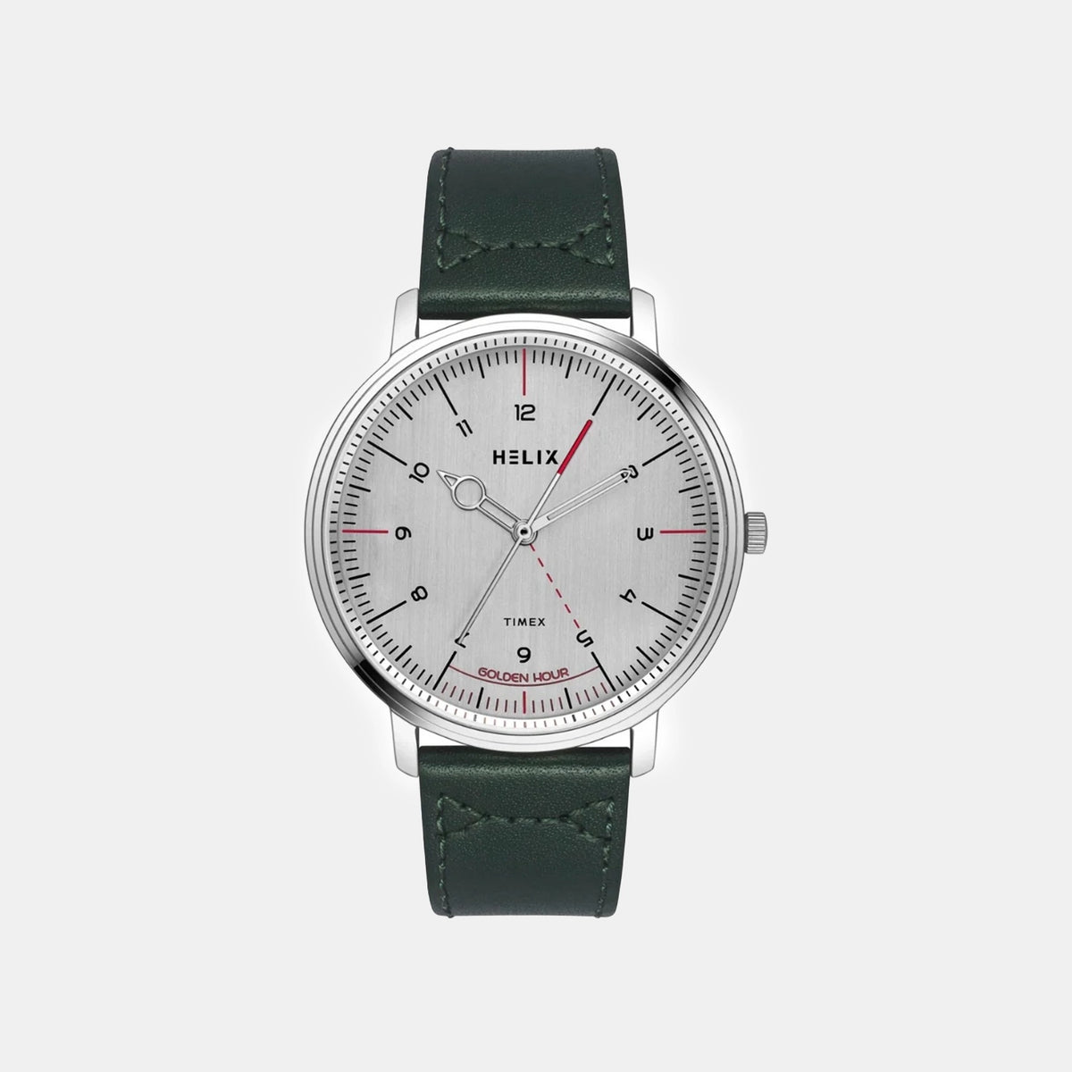 Men Quartz Silver Dial Analog Leather Watch TW056HG01