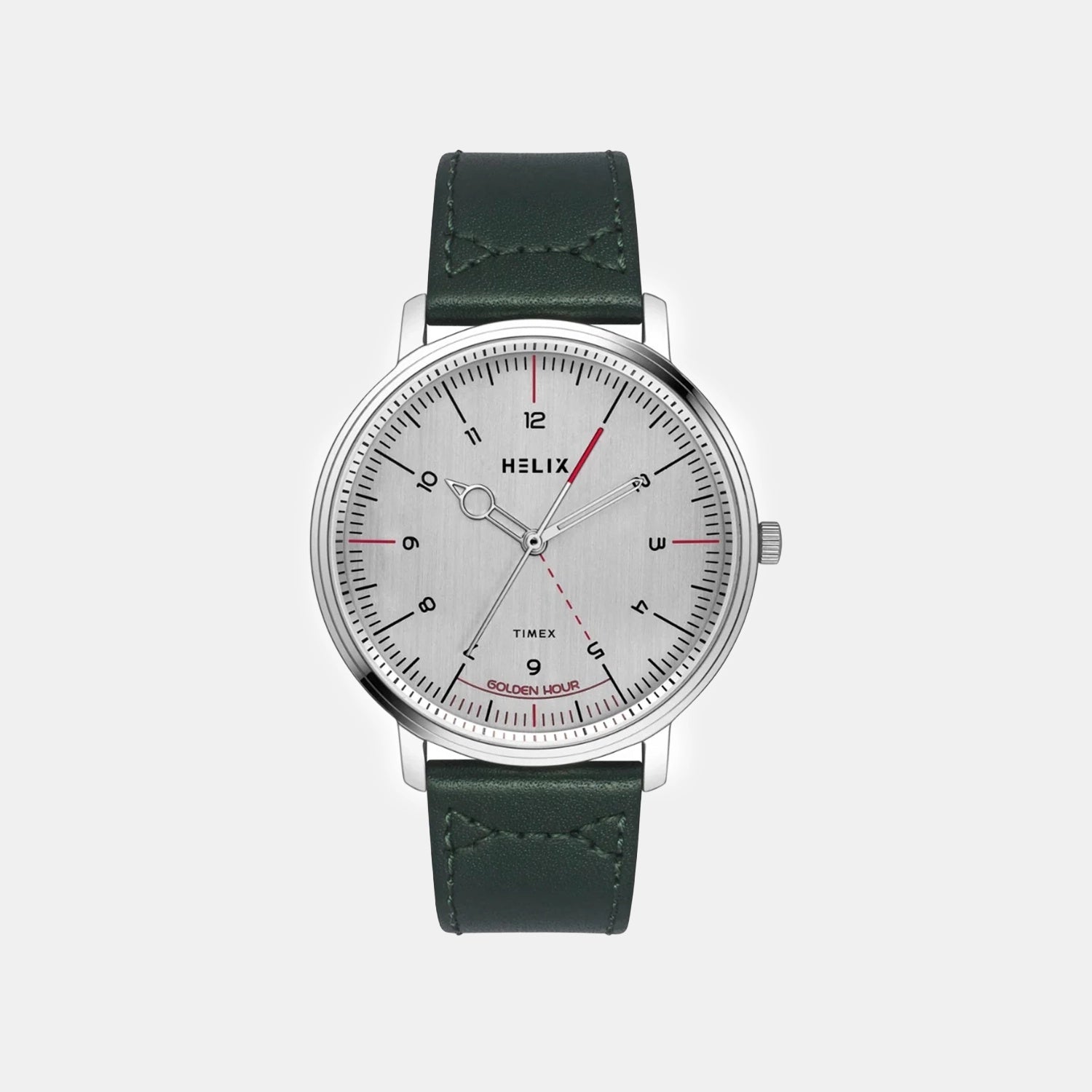 Men Quartz Silver Dial Analog Leather Watch TW056HG01