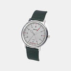Men Quartz Silver Dial Analog Leather Watch TW056HG01