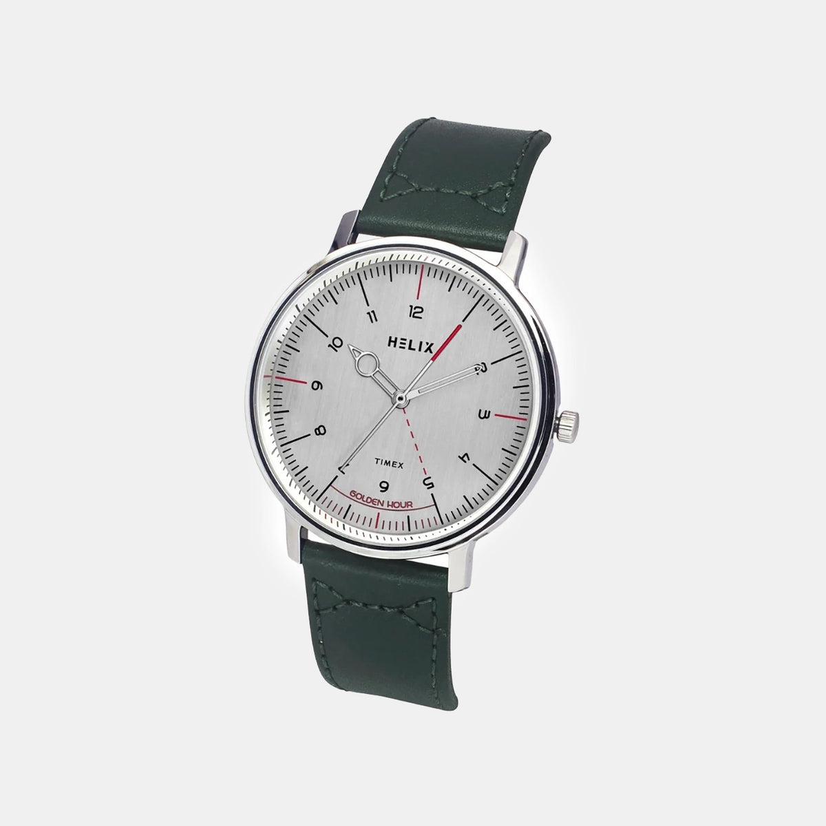Men Quartz Silver Dial Analog Leather Watch TW056HG01