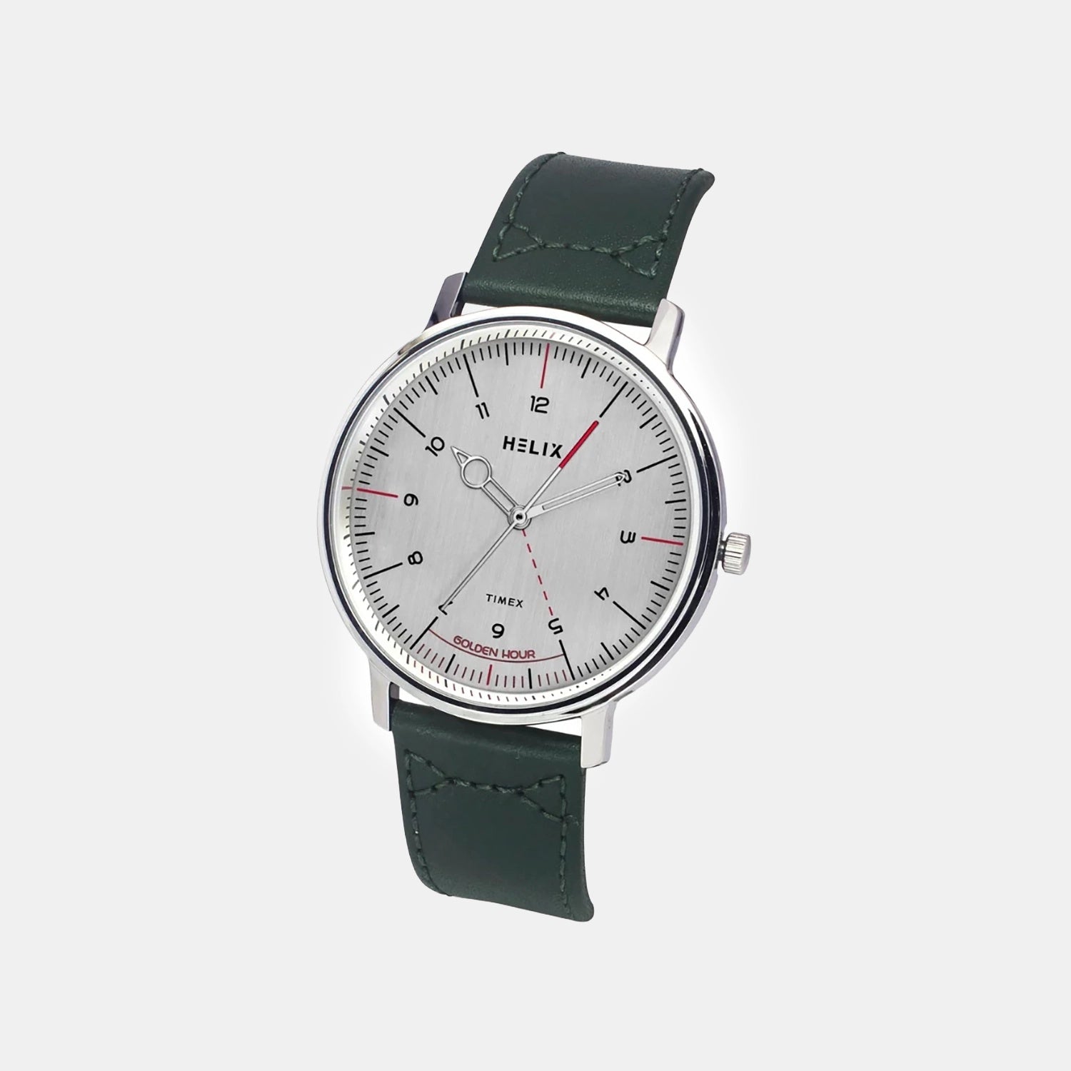 Men Quartz Silver Dial Analog Leather Watch TW056HG01