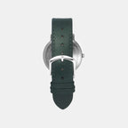 Men Quartz Silver Dial Analog Leather Watch TW056HG01