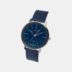 Men Quartz Blue Dial Analog Leather Watch TW056HG02