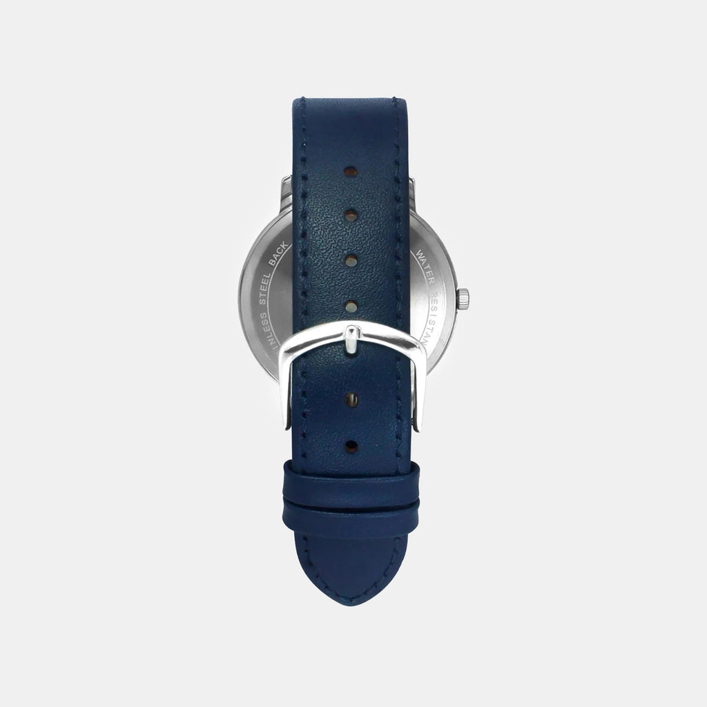 Men Quartz Blue Dial Analog Leather Watch TW056HG02