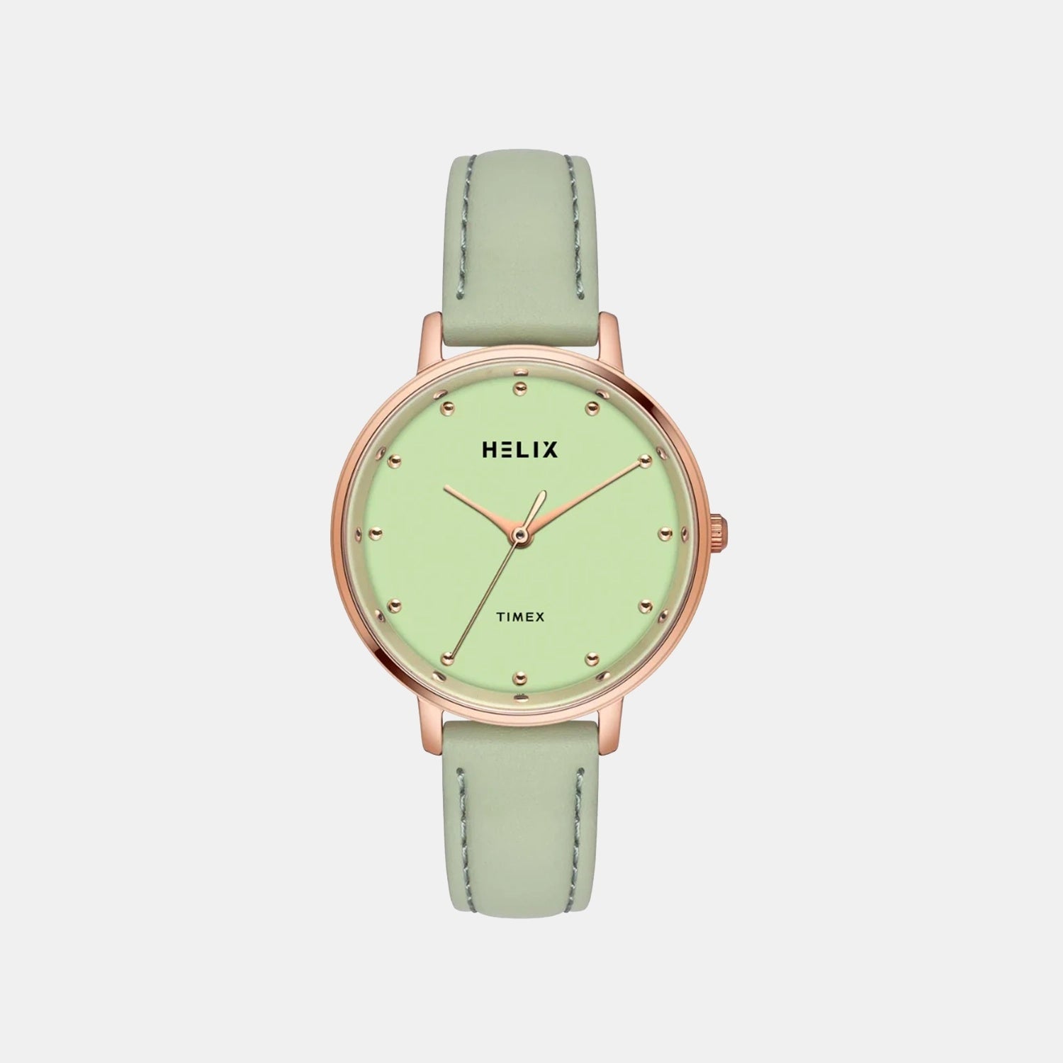 Women Quartz Green Dial Analog Leather Watch TW056HL00