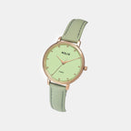 Women Quartz Green Dial Analog Leather Watch TW056HL00