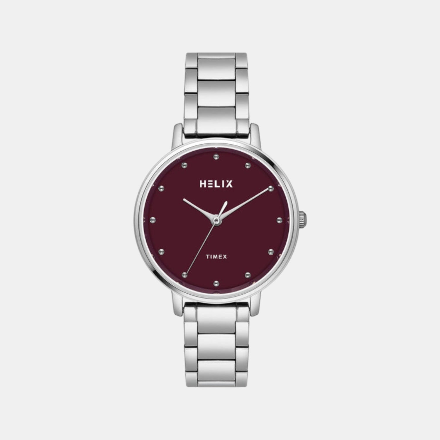 Women Quartz Burgundy Dial Analog Stainless Steel Watch TW056HL04