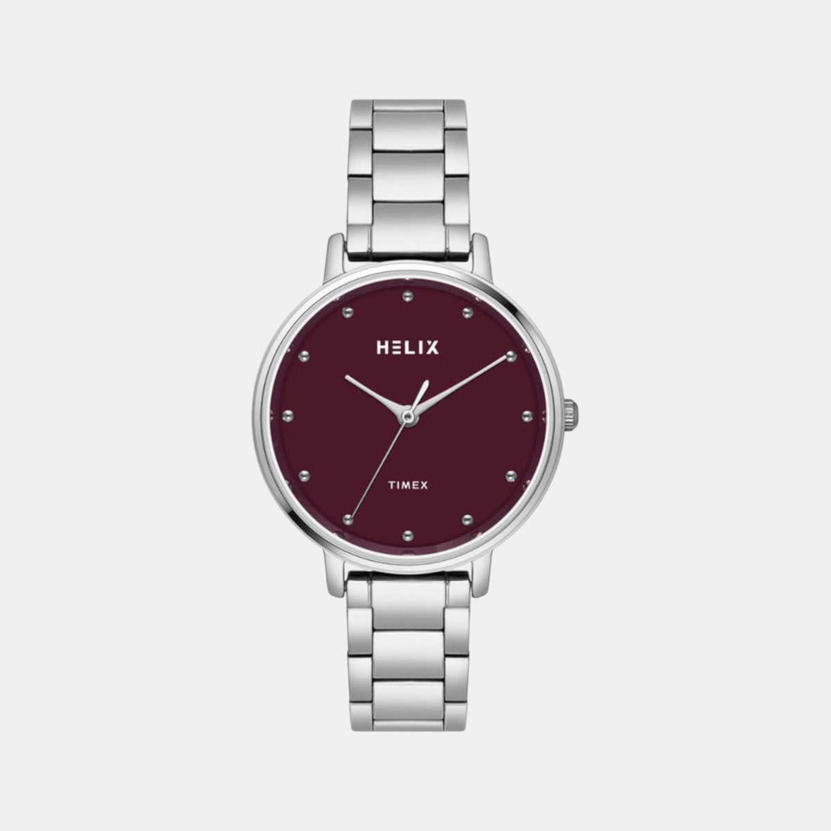 Women Quartz Burgundy Dial Analog Stainless Steel Watch TW056HL04