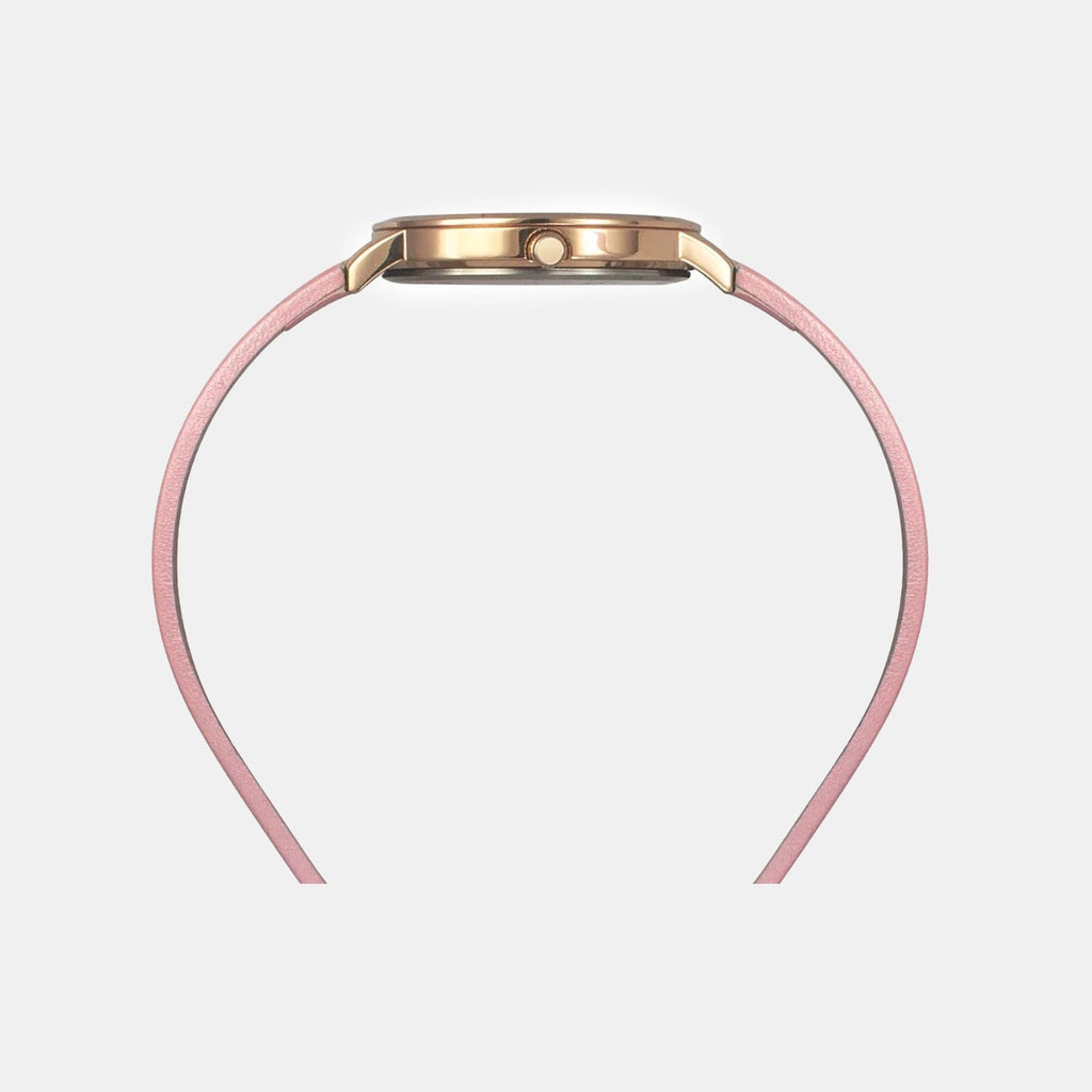 Women Quartz Silver Dial Analog Leather Watch TW056HL06T