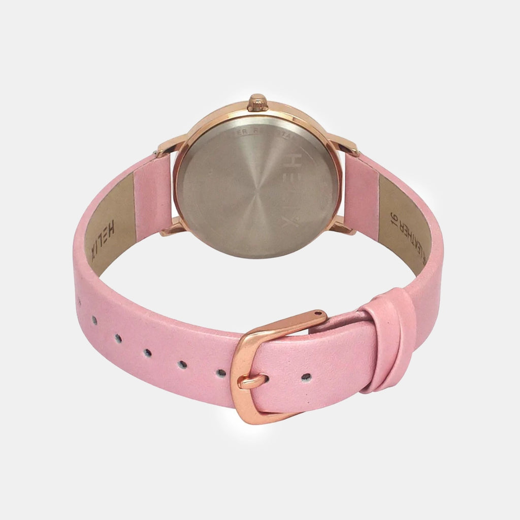 Women Quartz Silver Dial Analog Leather Watch TW056HL06T