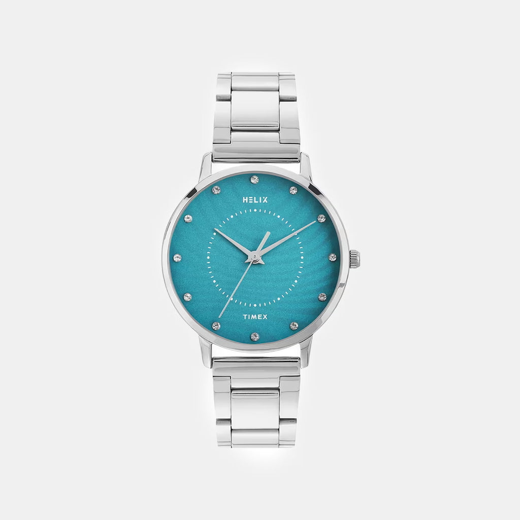 Women Quartz Blue Dial Analog Stainless Steel Watch TW056HL08T