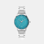 Women Quartz Blue Dial Analog Stainless Steel Watch TW056HL08T