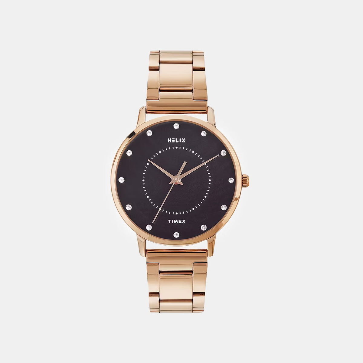 Women Quartz Black Dial Analog Stainless Steel Watch TW056HL09T