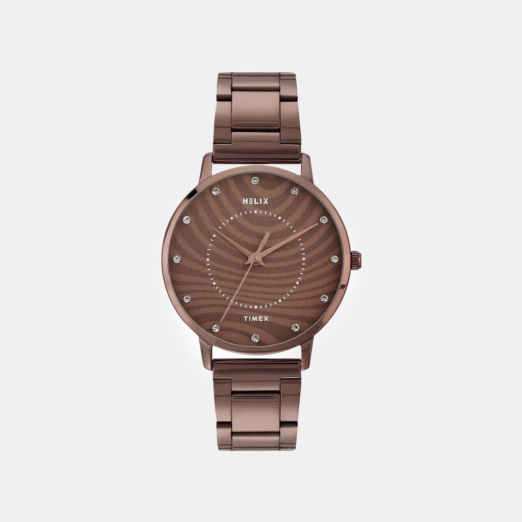 Women Quartz Brown Dial Analog Stainless Steel Watch TW056HL10T