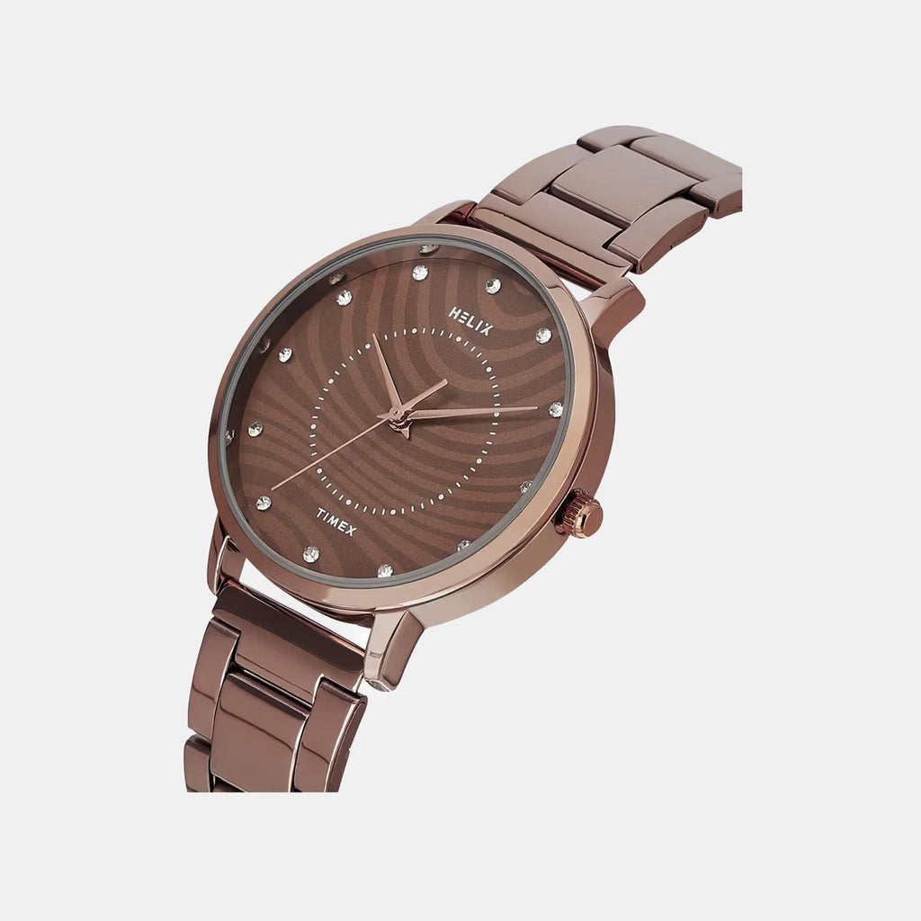 Women Quartz Brown Dial Analog Stainless Steel Watch TW056HL10T