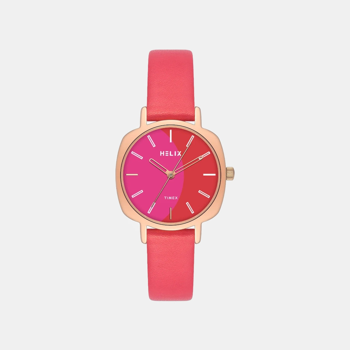 Women Quartz Red Dial Analog Leather Watch TW057HL01