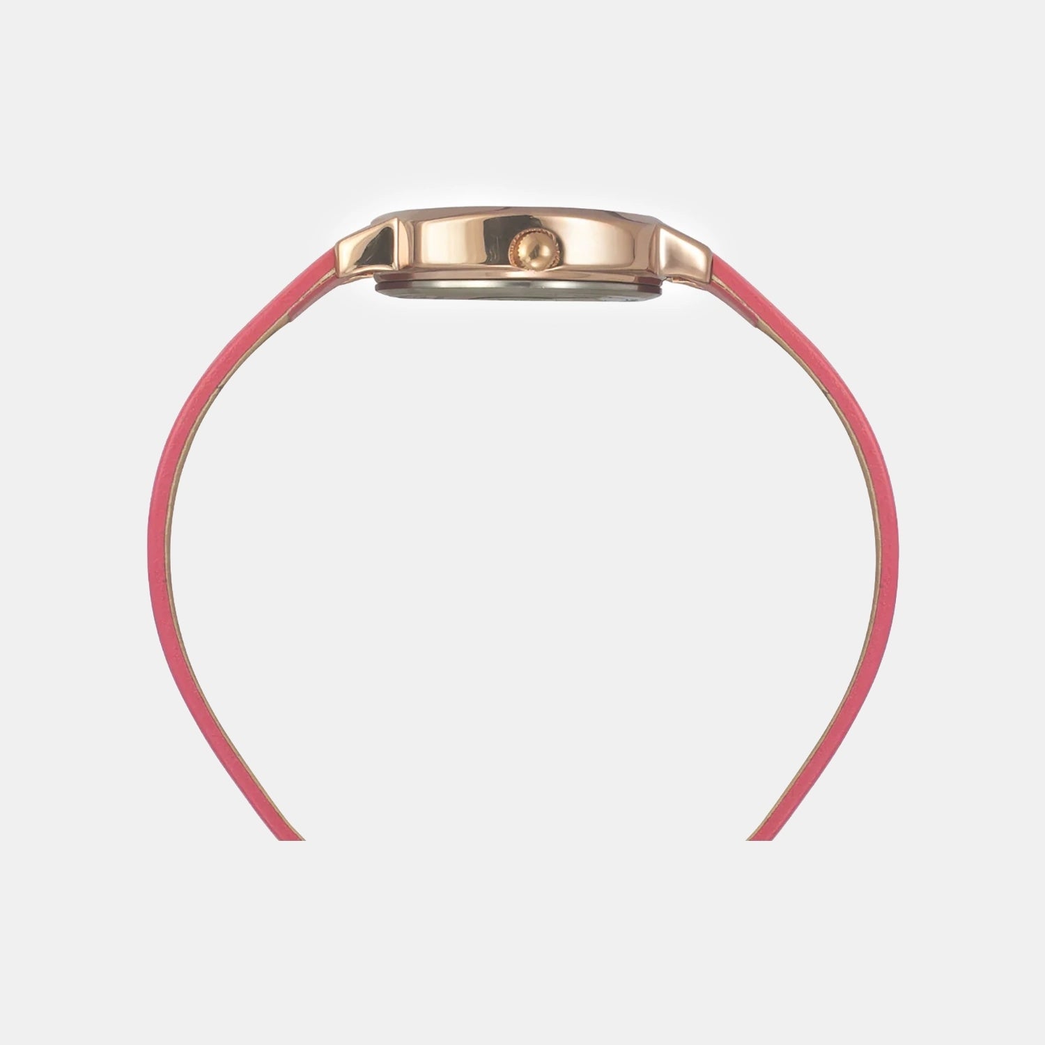 Women Quartz Pink Dial Analog Leather Watch TW057HL01