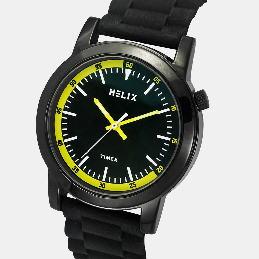 Men Quartz Black Dial Analog Silicone Watch TW058HG03