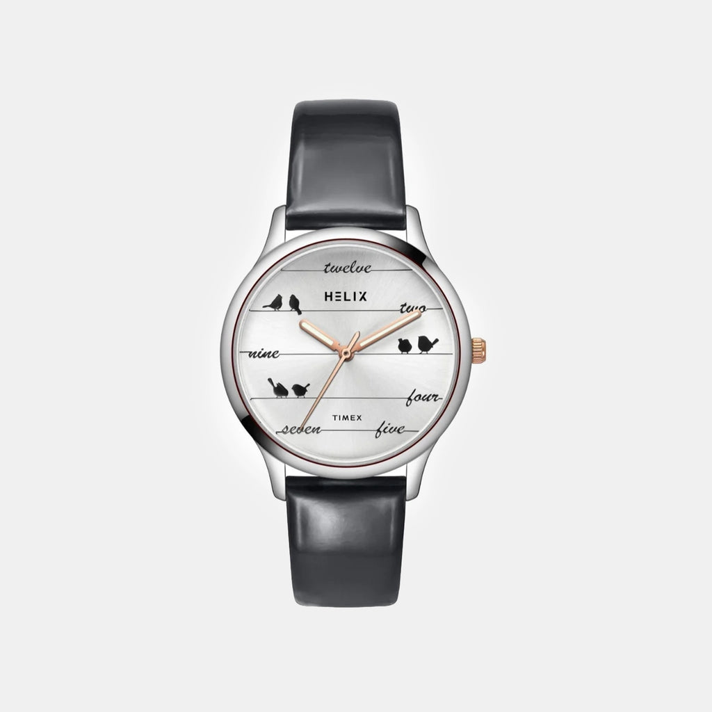 Women Quartz Silver Dial Analog Leather Watch TW060HL01T