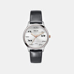 Women Quartz Silver Dial Analog Leather Watch TW060HL01T