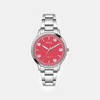 Women Quartz Red Dial Analog Stainless Steel Watch TW060HL03T