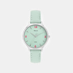 Women Quartz Blue Dial Analog Leather Watch TW060HL06T