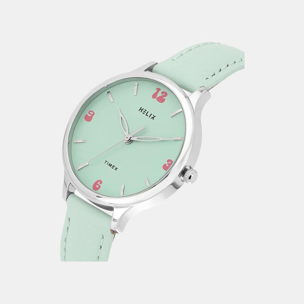 Women Quartz Blue Dial Analog Leather Watch TW060HL06T