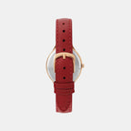 Women Quartz Red Dial Analog Leather Watch TW060HL07T