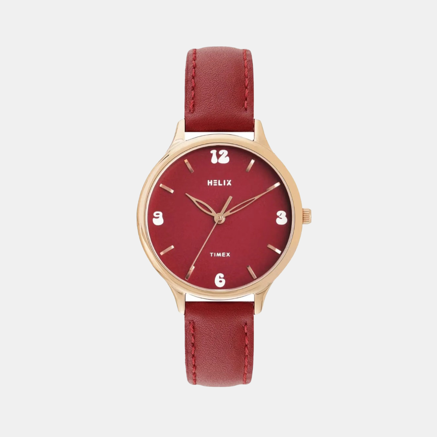 Women Quartz Red Dial Analog Leather Watch TW060HL07T