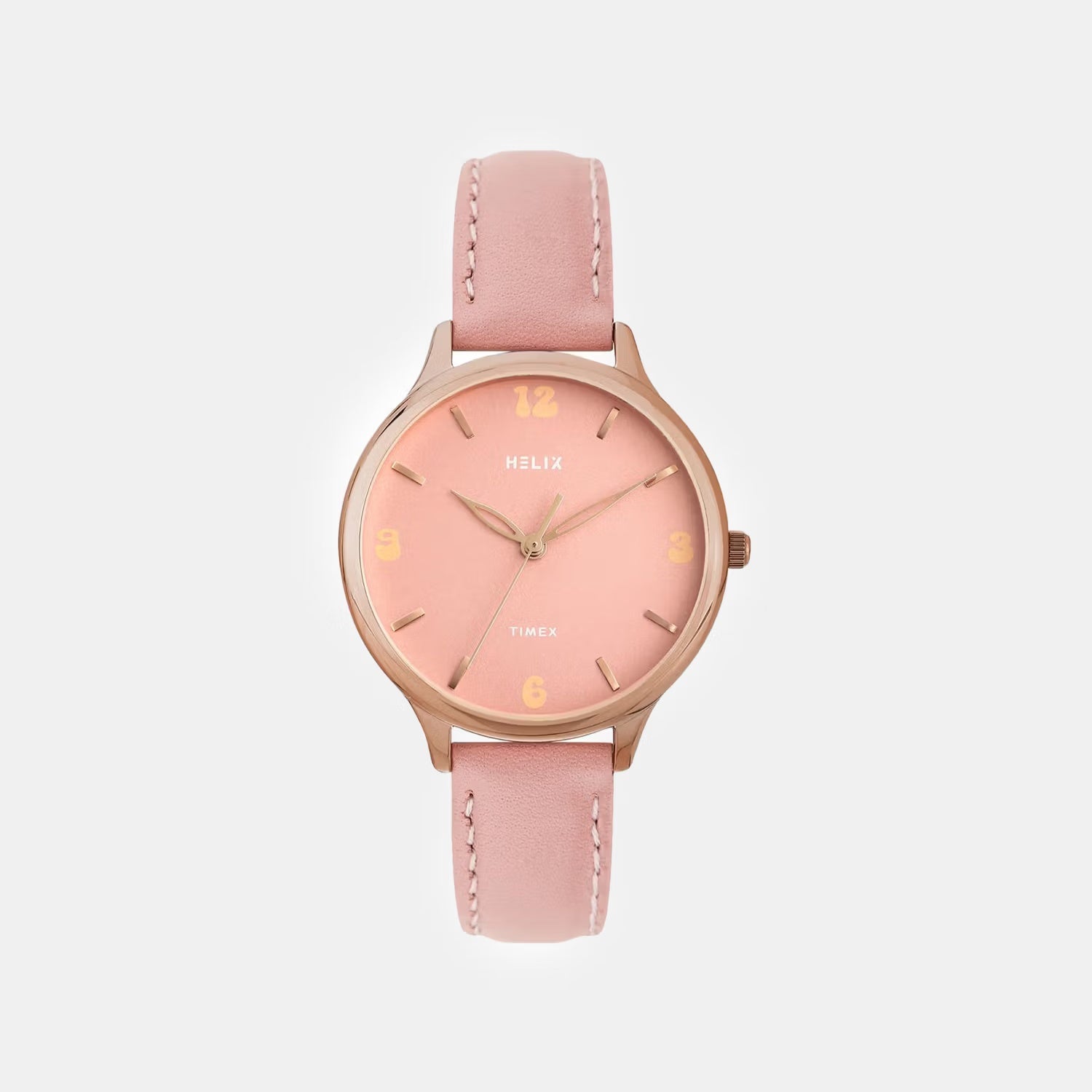 Women Quartz Pink Dial Analog Leather Watch TW060HL08T