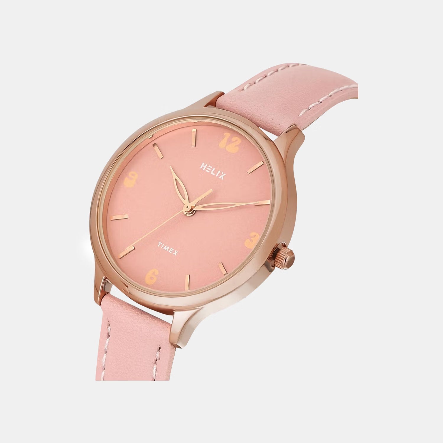 Women Quartz Pink Dial Analog Leather Watch TW060HL08T