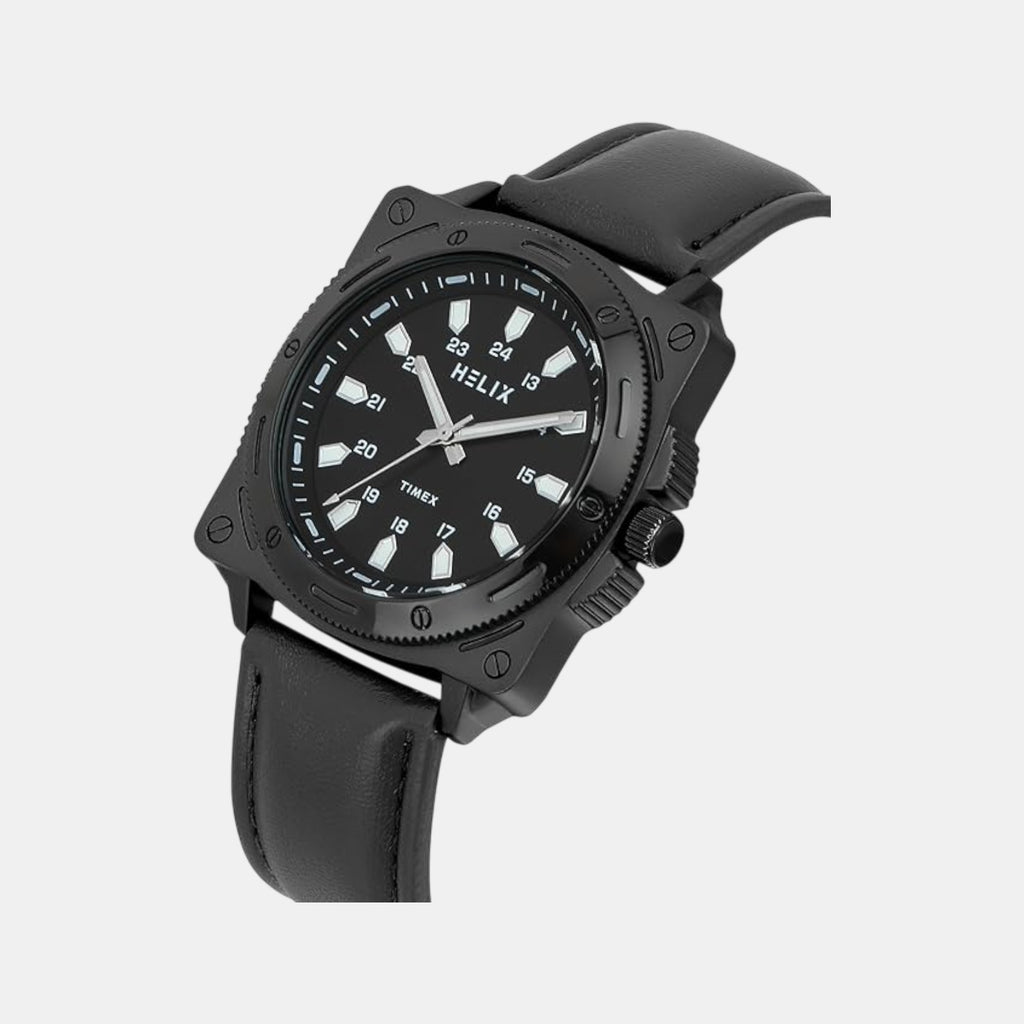 Men Quartz Black Dial Analog Leather Watch TW062HG00T