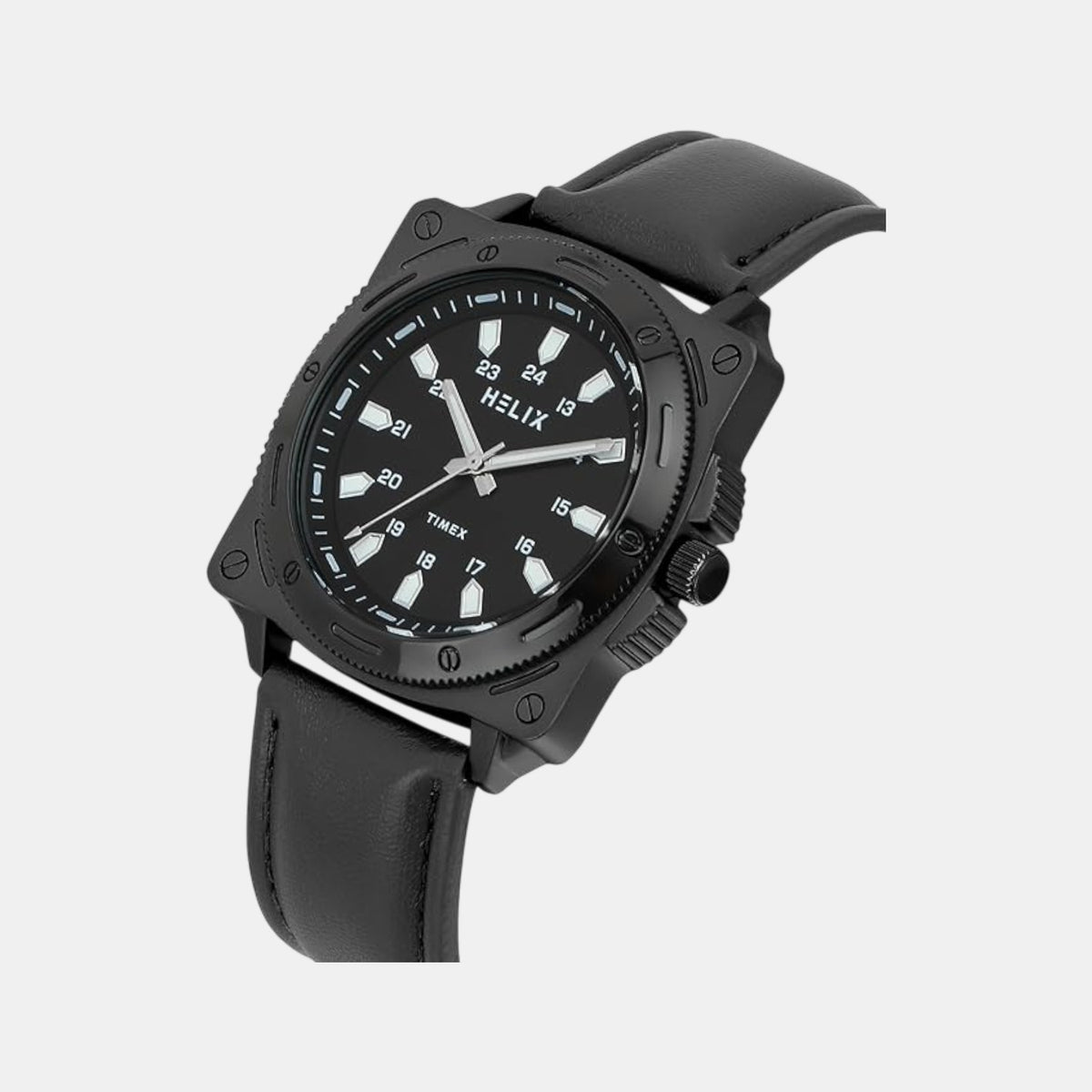 Men Quartz Black Dial Analog Leather Watch TW062HG00T