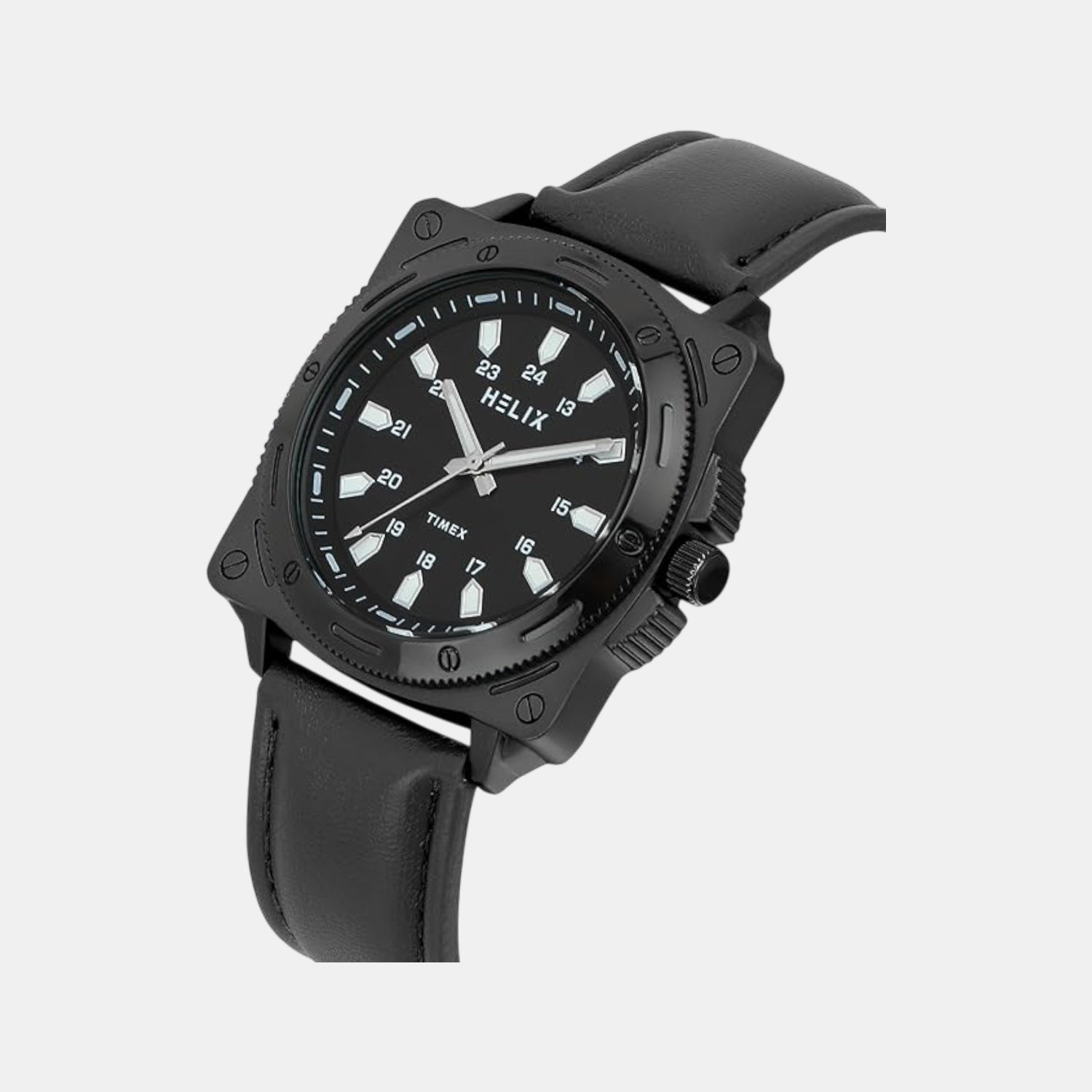 Men Quartz Black Dial Analog Leather Watch TW062HG00T