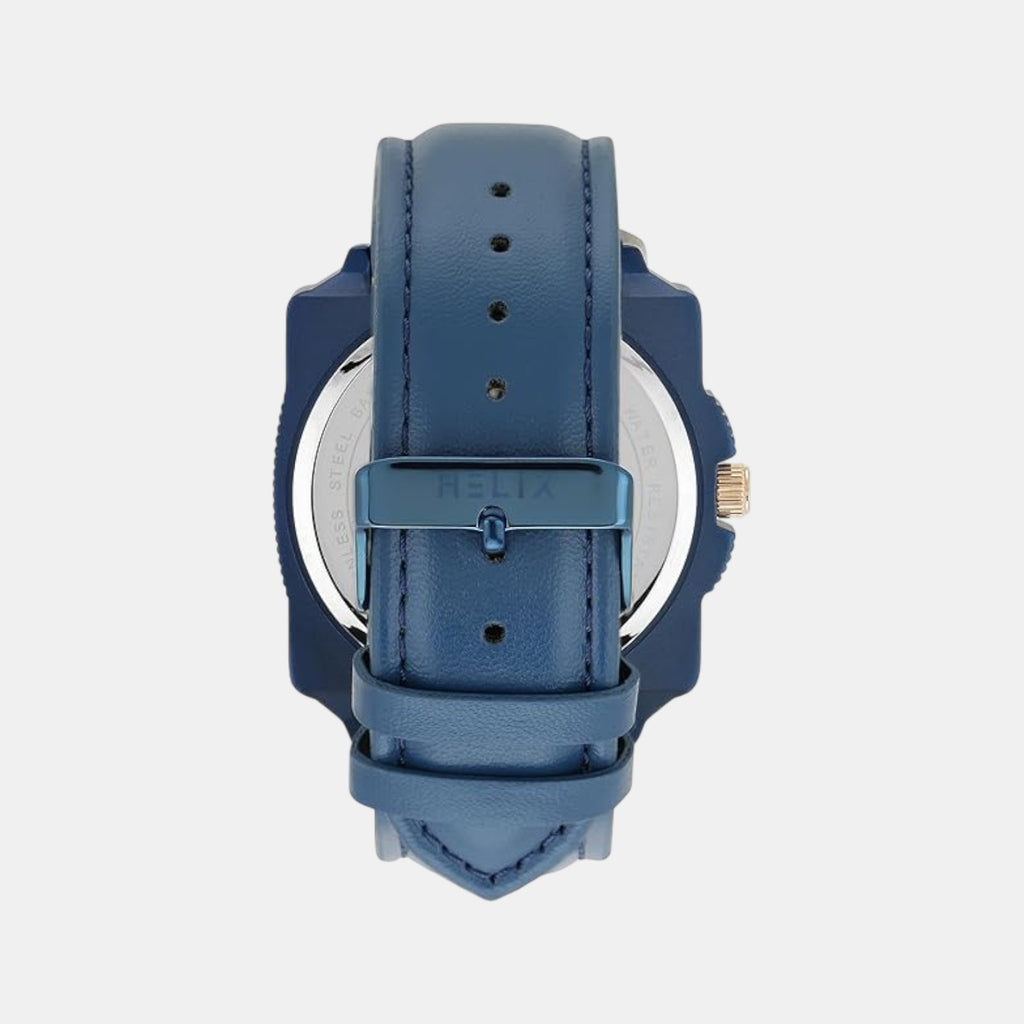 Men Quartz Blue Dial Analog Leather Watch TW062HG01T