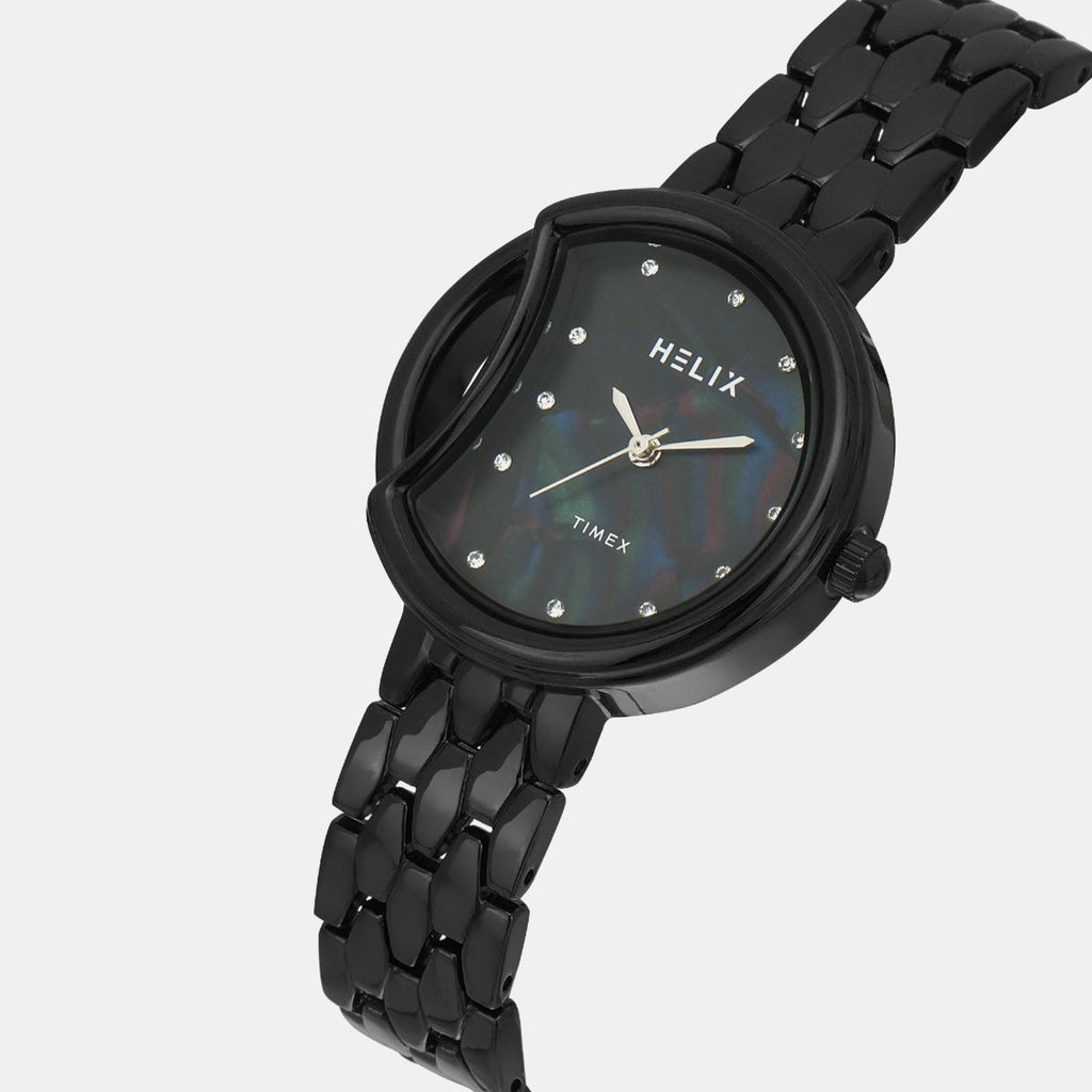 Women Quartz Black Dial Analog Stainless Steel Watch TW062HL02T
