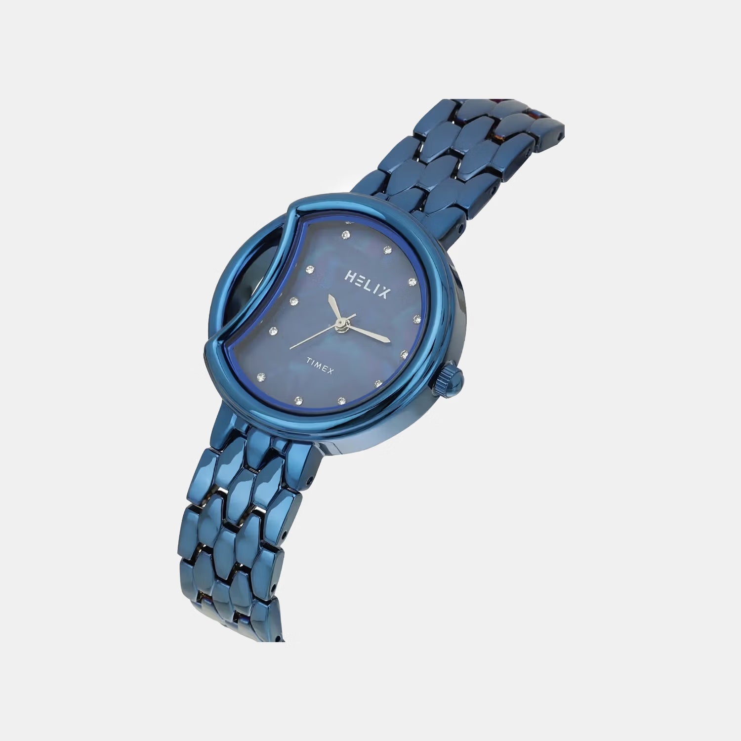 Women Quartz Blue Mother Of Pearl Dial Analog Stainless Steel Watch TW062HL03T