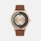 Men Quartz Rose Gold Dial Analog Leather Watch TW063HG00T